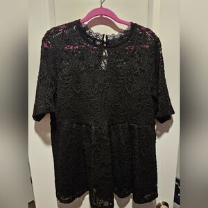 Torrid Black Lace Babydoll Top